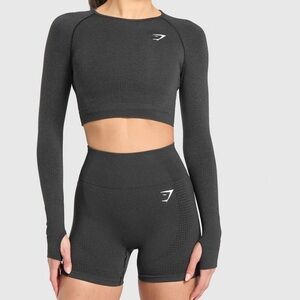 Gym shark seamless crop black